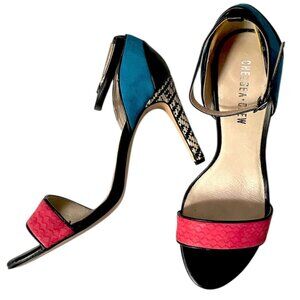 Chelsea Crew ModCloth Colorblock Open Toe Heels With Woven Heel ✨HP!✨